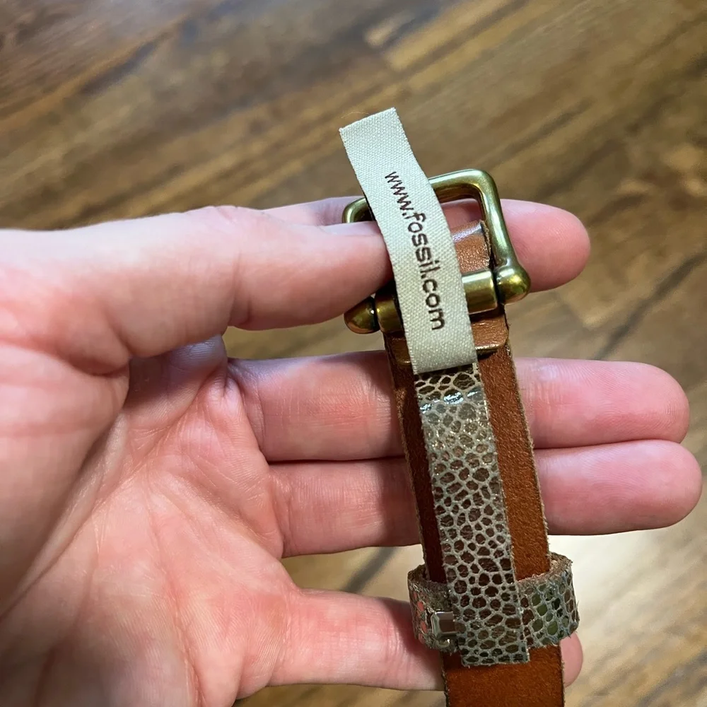 FOSSIL Leather Belt with Multiple Colors and Patterns Brown
